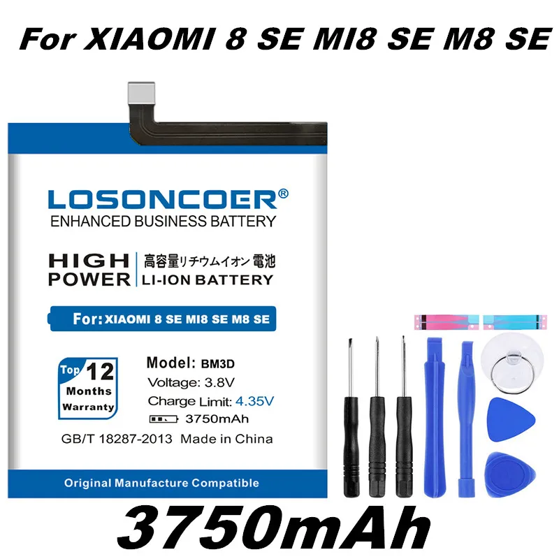 3700 мАч BM3J батареи для XIAOMI 8 LITE MI8 LITE для BM3L Xiaomi 9 для BM3M Xiaomi 9 Se для BM3D Xiaomi 8 SE MI8 SE M8 SE - Цвет: BM3D Battery