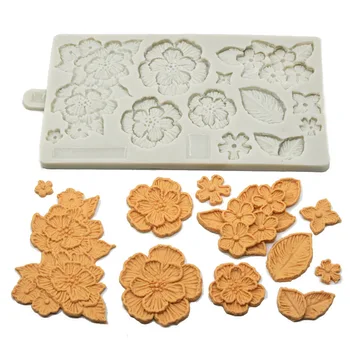 

3D Embroidery Flower Silicone Lace Mat Sugar Craft Gunpaste Chocolate Mold Fondant Cake Decorating Tools hand-embroidered Baking