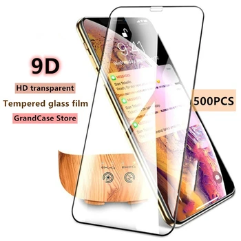 

500Pcs Wholesale 9D Full Cover Tempered Glass Screen Protector For iPhone 12 11 Pro Max 8 7 Plus 6 6S SE2 XS MAX XR X Curved