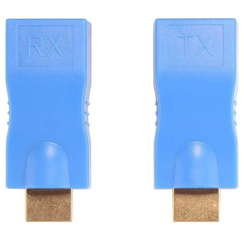 

HDMI Extender, RJ45 Network Signal Extender Transmitter and Receiver Adapter over By Single CAT6 Cable 100Ft / 30M