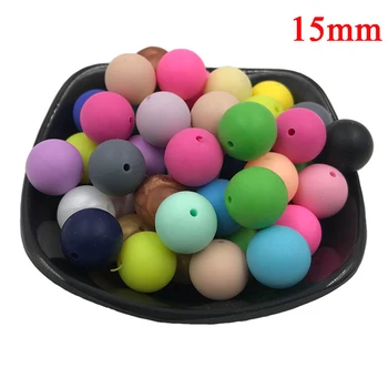 

15mm Molar Beads 50 Pcs Teething Beads Baby Teething Toys Chewable Pacifier Clips Beads Food Grade Silicone Beads BPA FREE