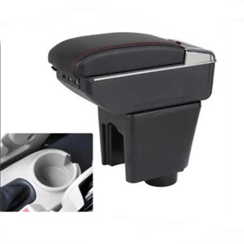 

Armrest Box for Chevrolet LOVA Armrest Storage Container Box USB Charging PU Leather Black