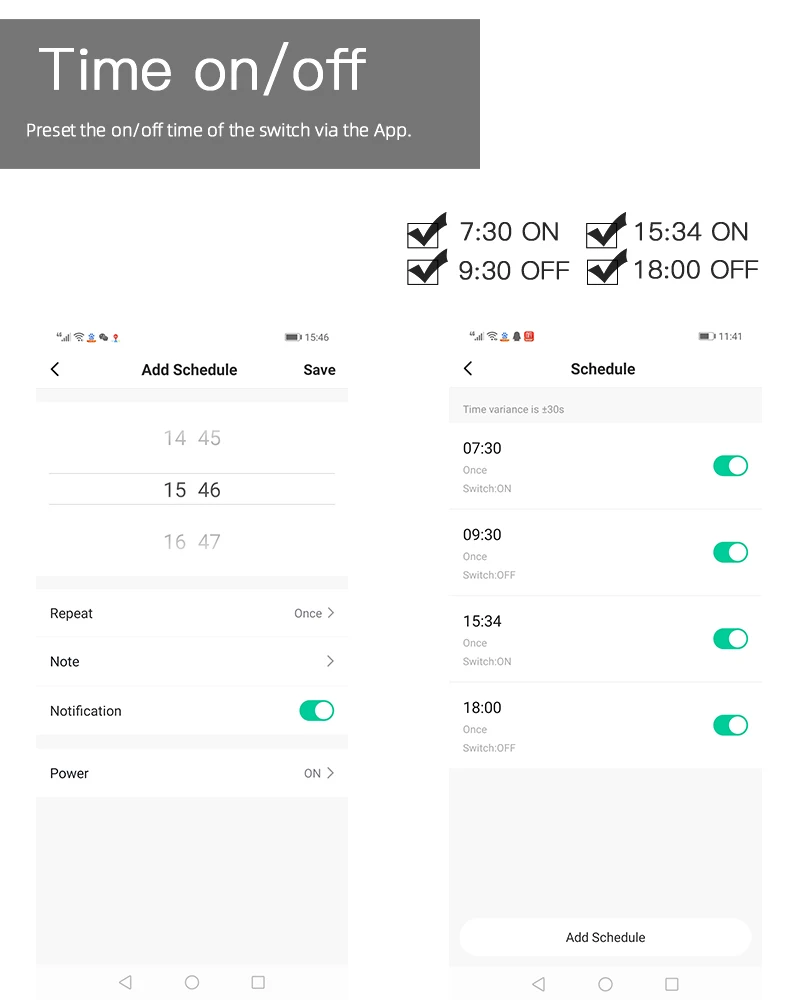 7 Scheduled on off