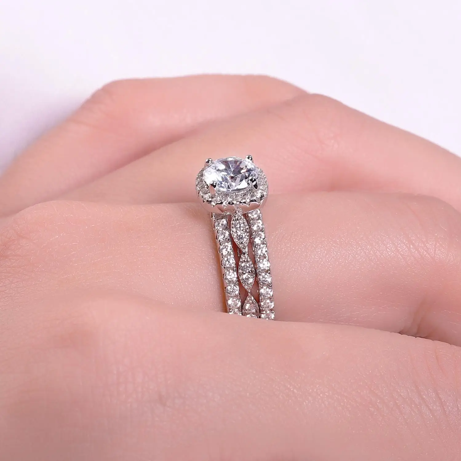 3 band wedding ring set Clearance