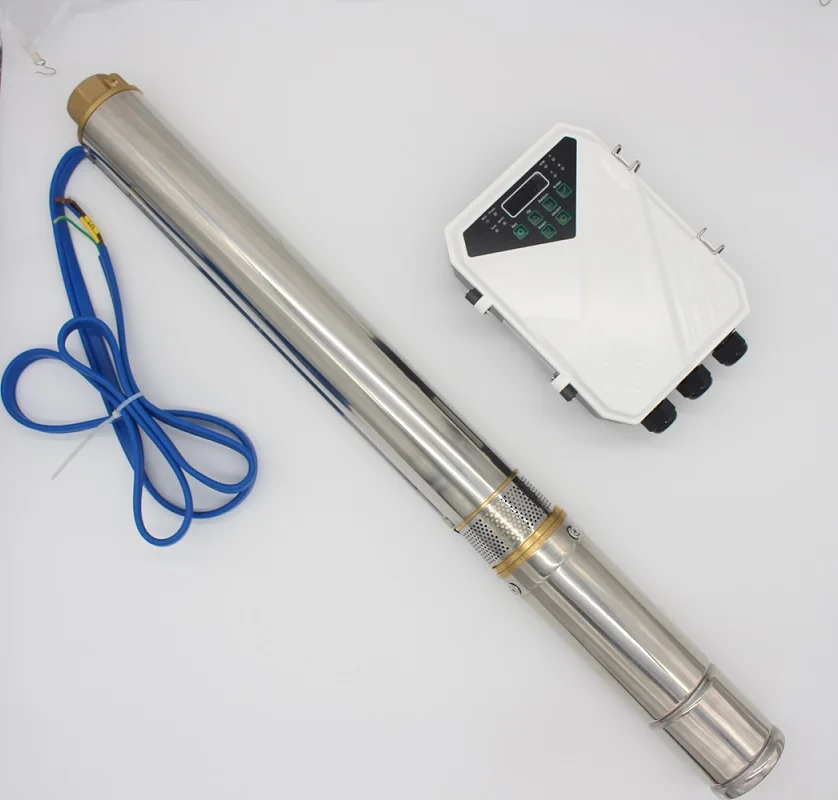 

3" 110VDC 3.8M3/H 123M Head Solar Powered Submersible Bore Hole Deep Well Water Pump With MPPT Controller