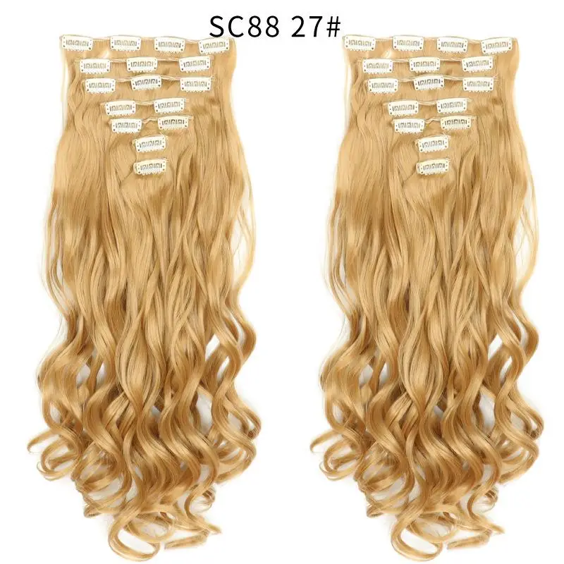 P2/613 MERISI HAIR 22 синтетические волосы с глубокой волной, термостойкий светильник, коричневый, серый, блондин, женский набор для наращивания волос на заколках, волосы с эффектом омбре - Цвет: P2/613