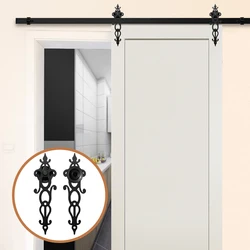 Gifsin Sliding Barn Wood Door Kits of Closet Hardware Rollers Kit System Better Than Only Rollers