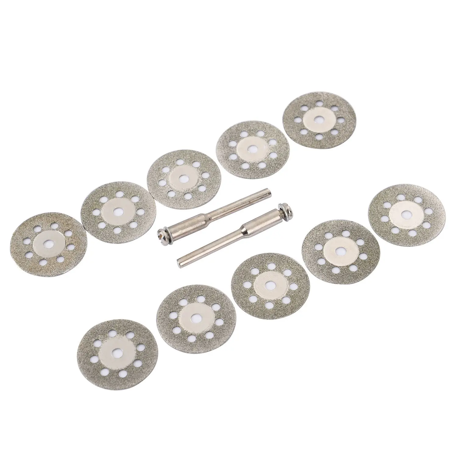 10pcs/set 22mm Mini Diamond Saw Blade Silver Cutting Discs With 2X Connecting Shank For Dremel Drill Fit Rotary Tool D30 10pcs/set 22mm Mini Diamond Saw Blade Silver Cutting Discs With 2X Connecting Shank For Dremel Drill Fit Rotary Tool D30