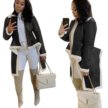 

Women Fleece Jacket Coats Female Long Coats Outerwear Warm Thick Female Slim Fit Hoodies Jackets F960