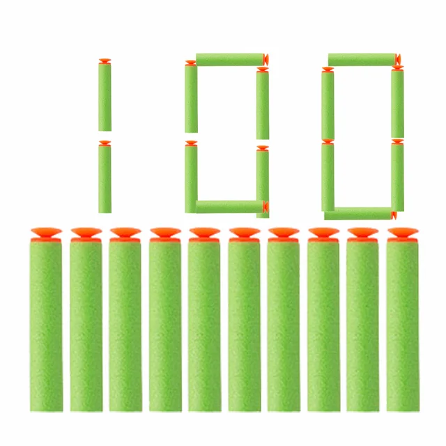 Refill Darts Bullets For Nerf N-strike Elite Series Blasters Children Toy Gun Blue Soft Bullet Foam Guns Accessories 100 pcs Suction head