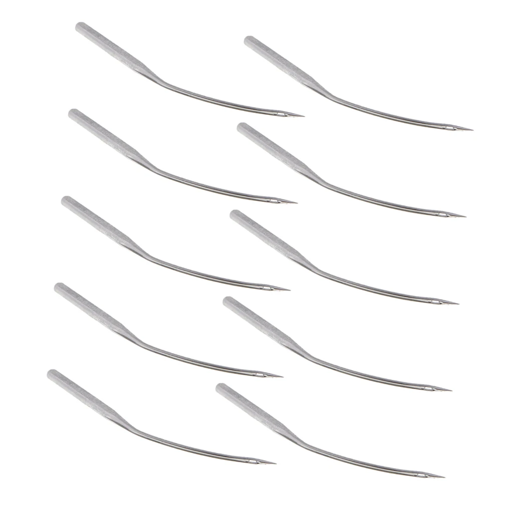 10Pcs Silver Portable Curved Blindstitch Machine Needles LWx6T 10Pcs Silver Portable Curved Blindstitch Machine Needles LWx6T