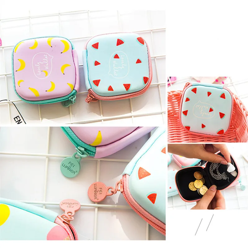 

Mini Cartoon Zipper Hard Headphone Case Portable Earbuds Pouch box PU Leather Earphone Storage Bag Protective USB Cable
