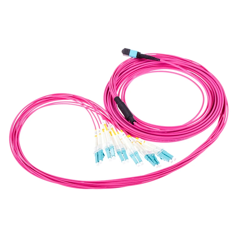 

OM4 Fiber Optic Patch Cord,Lowloss MPO/F-LC/UPC OM4 12F 3.0 LSZH 5M