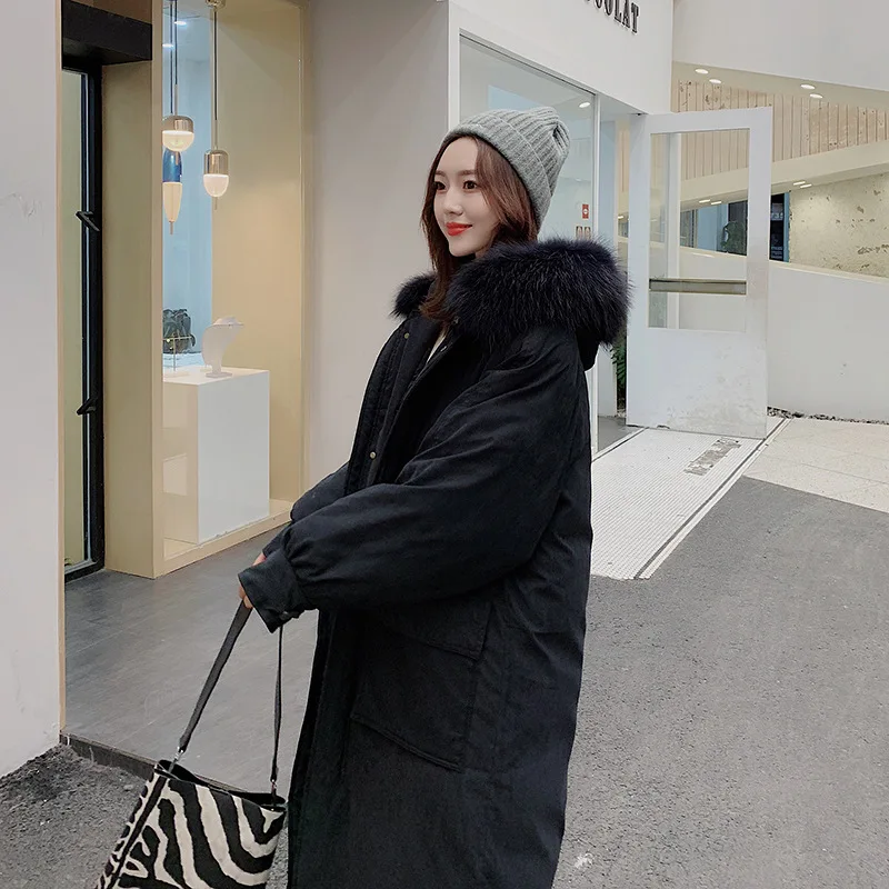 

Kemai Photo Shoot 19 New Style down Jacket Cotton-padded Clothes Women's Korean-style Long Large Fur Collar Cotton-padded Clothe