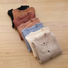 Новые модные вязаные кардиганы для девочек детские свитера кардиганы для детей от 1 до 10 лет свитер в рубчик для мальчиков