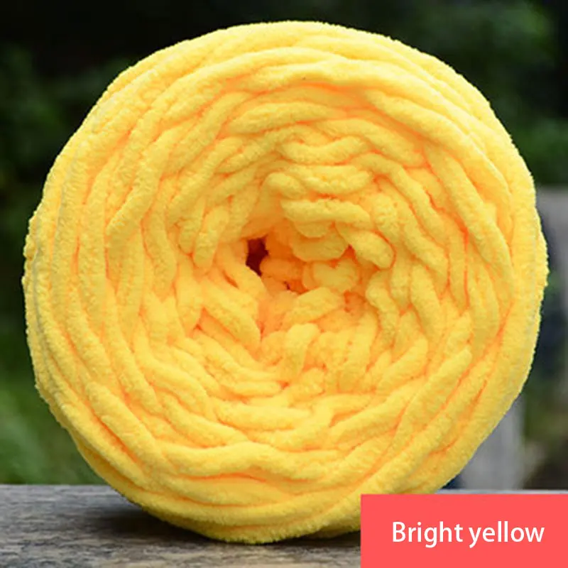 100 г домашняя цветная пряжа ручной вязки Для крашеного шарфа ручное вязание мягкая молочная Хлопковая Пряжа Толстая шерстяная пряжа гигантское шерстяное одеяло - Цвет: Bright yellow