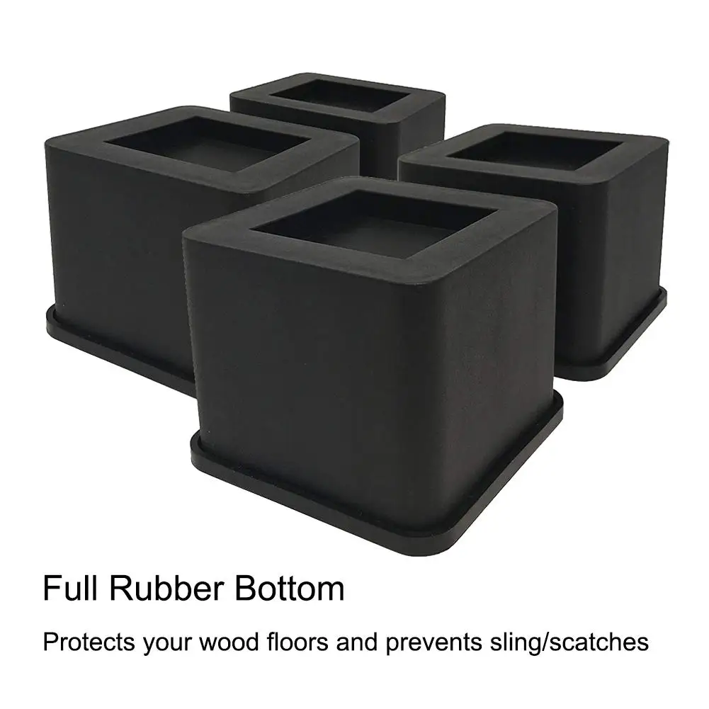 

4pcs 3-inch bed riser heavy duty furniture riser bed chair sofa table, suitable for sofas sofas armchairs tables #4W