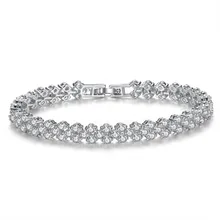 VOHE Fashion Charm Cubic White Zircon Four Colors Leaf Jewelry Bracelets For Woman Elegance Wedding Party Gift