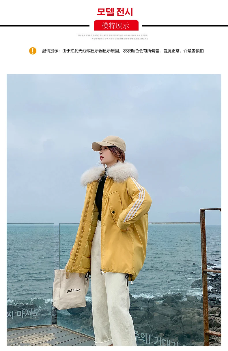 Высококачественная куртка негабаритных толстых теплых пальто большой меховой воротник с капюшоном хлопковая куртка Свободная парка зимняя женская верхняя одежда