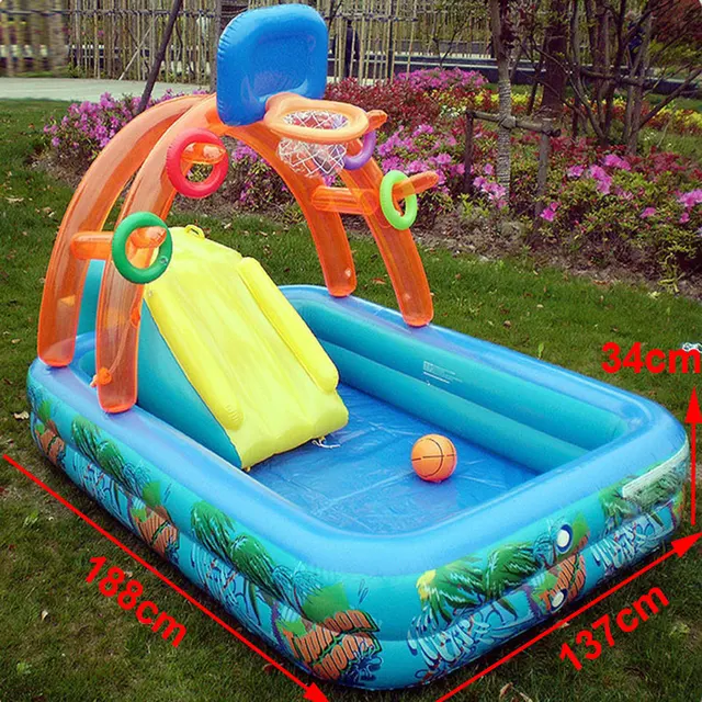 New Water Slide For Children Fun Lawn Water Slides Inflatables Pools For Kids Summer Children's Slide Set Backyard Outdoor Toys 2