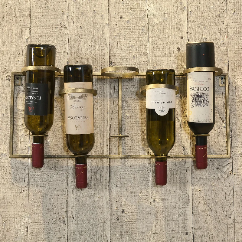 Nordic Ins Iron Wall Hanging Wine Rack Wine Cabinet Racks Simple Commercial Bar Wine Wall Decoration Wine Bottle Holder
