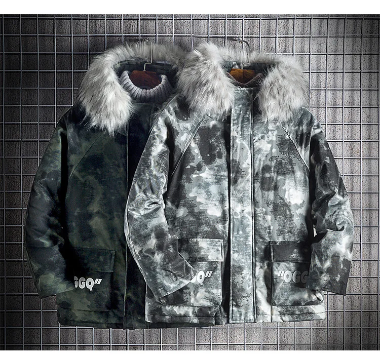 INS Super Fire Winter Japanese-style Retro Casual MEN'S Cotton-padded Coat Popular Brand Large Fur Collar Versatile Teenager Cot