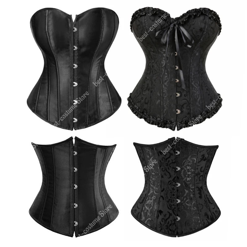 Corset Bustier Top For Women White Vintage Satin Corset Waist Body