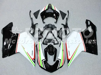 

New ABS Injection Mold Whole Fairings Kit Fit For DUCATI 848 1098 1198 07 08 09 10 11 2007-2011 bodywork set Custom black white