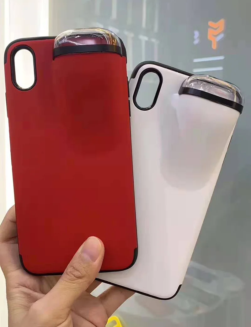 2 в 1 чехол для телефона для iPhone 11 Pro XS Max XR X 6 6S 7 8 Plus, беспроводные наушники, гарнитура, чехол для Airpods 1, 2, TPU PC