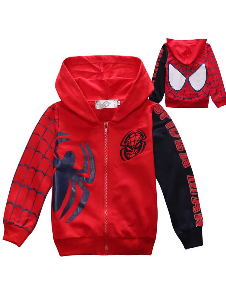 Детская хлопковая куртка «мстители» Одежда для маленьких мальчиков и девочек с изображением Человека-паука модная одежда для маленьких мальчиков и девочек верхняя одежда