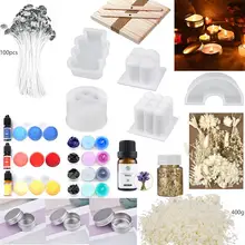 

1 Set Candle Making Kit Candle Mold Wicks Sticker DIY Candle Fixator Craft Tools DIY Handmade Candle Set With Cotton Core Holder
