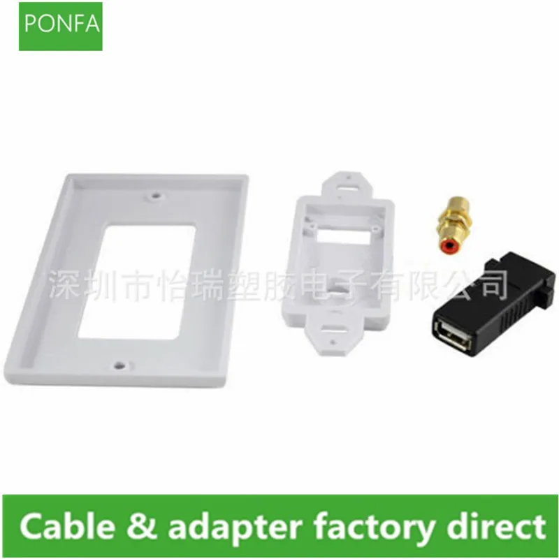 USB + 1RCA lotus аудио и видео сварки-свободный разъем панель передачи мультимедийной