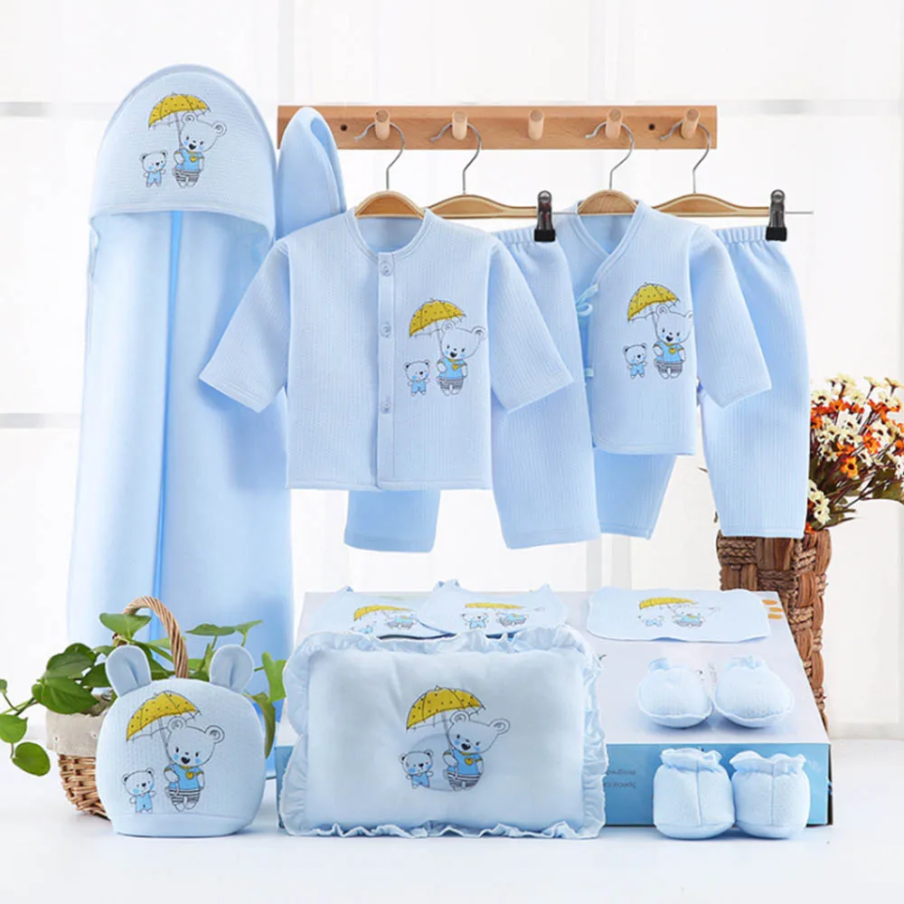 

15 Piece Newborn Baby Set Boy Clothes 100% Cotton Infant Suit Baby Girl Clothes Outfits Pants Baby Clothing Hat Bib Ropa De Bebe