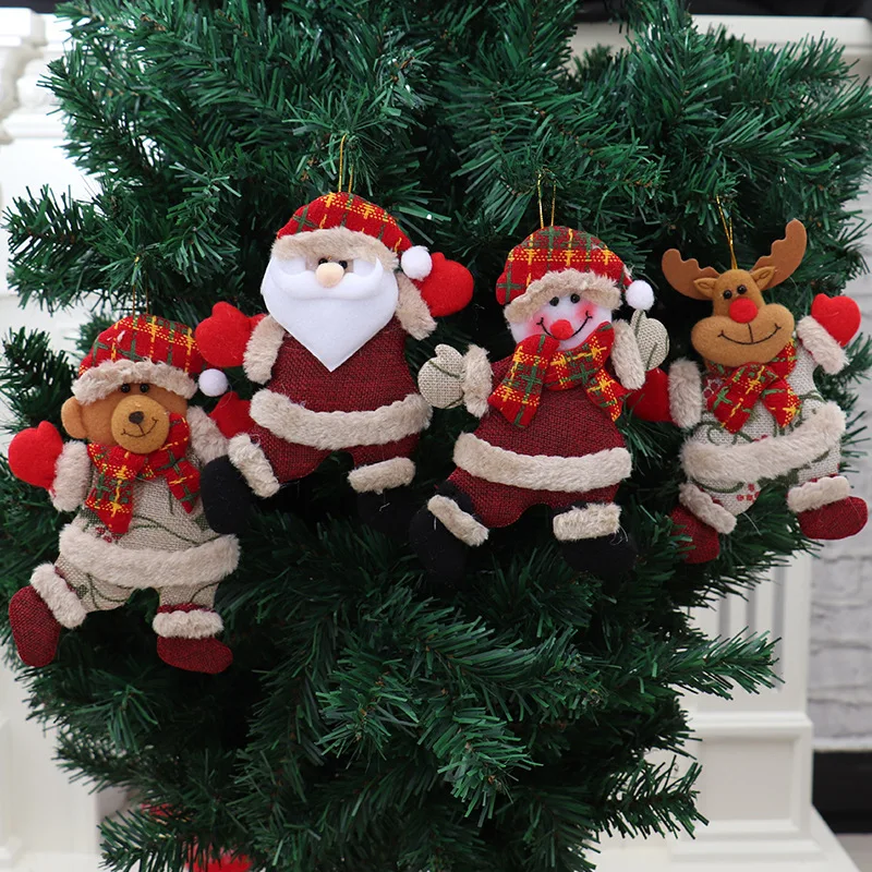 

Christmas Tree Pendant Snowman Santa Claus Elk Wooden Hanging Xmas Tree Ornament Decor For Home Party Navidad New Year Supplies