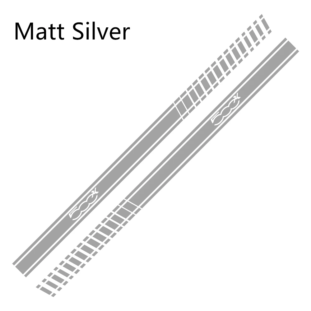 Matt Sliver 2шт автомобильные длинные боковые полосы наклейки DIY Автомобильная виниловая пленка наклейки для FIAT 500X DIY Декорация для автомобилей автомобильные принадлежности для тюнинга - Название цвета: Matt Sliver
