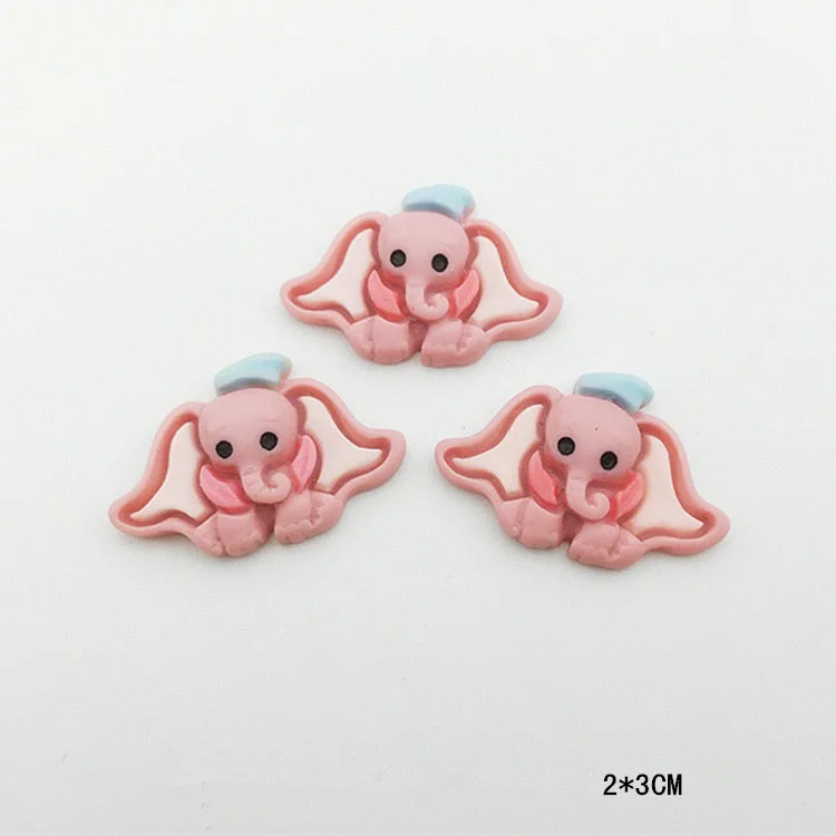 10 шт./партия Kawaii Dumbo плоские пластмассовые кабошон мультфильм слон животные Кабошоны для волос Лук центр DIY украшения Ремесло