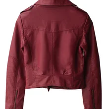 Куртка женская с принтом Базовые Куртки Горячая искусственная кожа черная мотоциклетная кожаная куртка повседневная плотная одежда принимаем пользовательские узоры