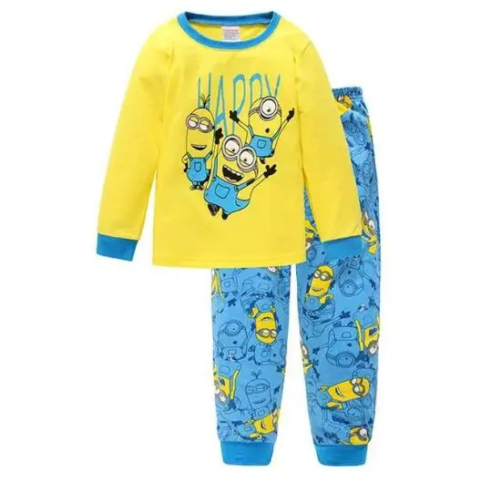 Пижамы для детей из хлопка детские пижамы для мальчиков комплекты для детей с длинными рукавами и рисунком - Цвет: at the pictures