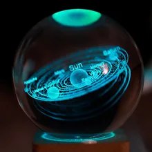 

6cm Luminous crystal ball 3D inside carving Magic Crystal Plasma Ball 3D Laser Engraved Quartz Glass Ball Sphere Home Decoration