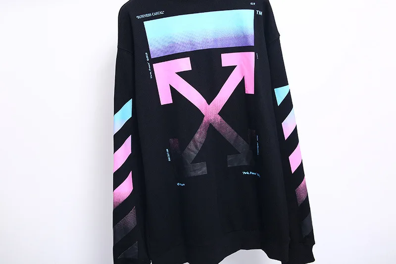 

Autumn And Winter New Style Gradient Color Arrowhead Ow Cardigan Zipper Hooded Pure Cotton High Quality Men's Sweatshirts & Hood