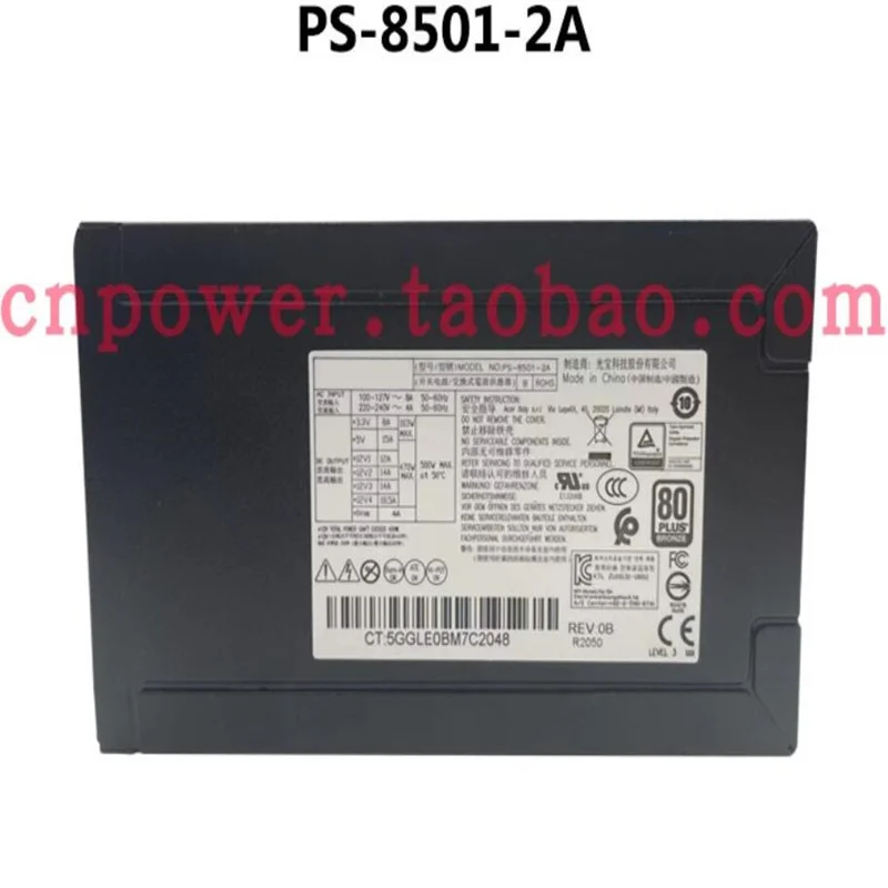 Liteon 80plus Bronze PCIE용 오리지널 전원 공급 장치, PS-8501-2A PS-8501-2 A용, 6 + 2P * 2, 500W