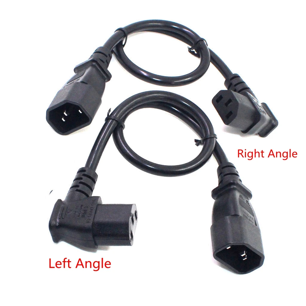 Cabo de Extensão C13 do Ângulo do Conversor do Ângulo de Iec60320 C13 para C14 Pdu Acima para Baixo para Baixo do Ângulo Direito Cabos de Alimentação Macho para Fêmea Cabo de Alimentação ca - Imagem 3