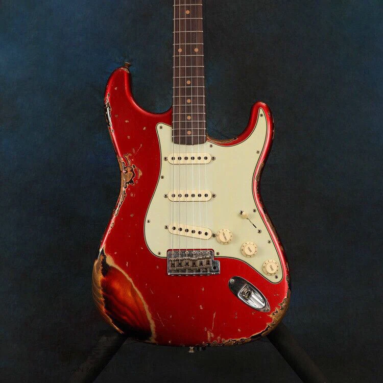 

New style.Handwork 6 stings Electric Guitar.Red color Relics guitarra,high quality pickups guitar.rosewood fingerboard.