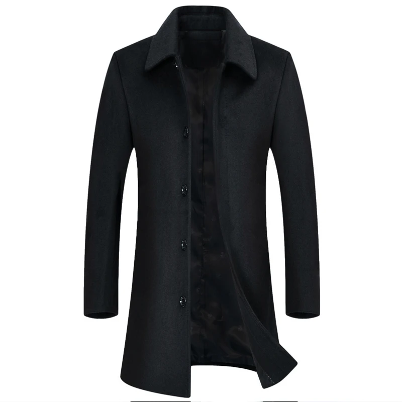Dark blue Mu Yuan Yang осень зима мужские куртки и пальто Мужская Верхняя одежда размера плюс 4XL 5XL 6XL 7XL толстое повседневное модное свободное шерстяное пальто - Цвет: Dark blue