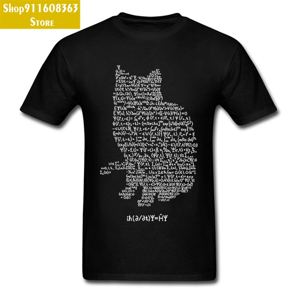 Maxwell Cat, футболки с теоретией квантовой механики, физика и математика, смешная футболка с котом, Мужская футболка большого размера d, европейс...