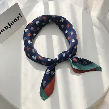 

Towel Silk Women's South Korea Decoration Literature And Art Versatile Neckerchief Matou Korean-style Chiffon Retro Little Scarf