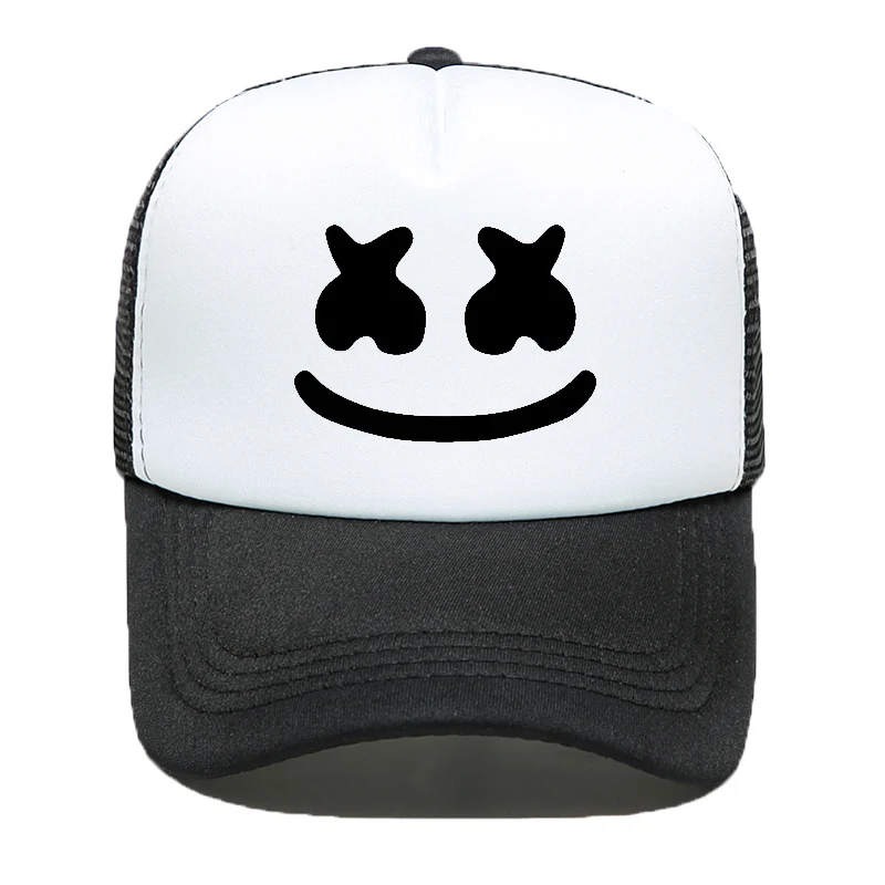 Новинка, бейсбольная кепка Marshmello с принтом, унисекс, для взрослых, высокое качество, спортивные уличные шапки, Snapback, дальнобойщик, панк стиль, модная кепка