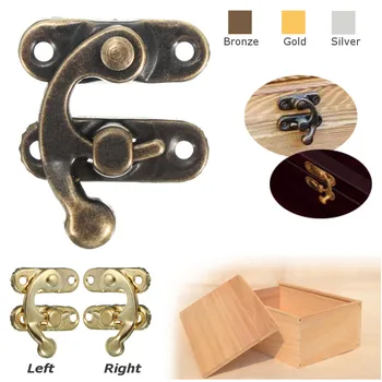 

Retro Antique Metal Catch Curved Buckle Horn Lock Clasp Decorative Jewelry Box Padlock Gift With Screws Hot Sales