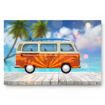 

Summer Seaside Beach Car Plant Tree Living Room Doormat Home Environmental Protection Bathroom Door Non-slip Floor Mat