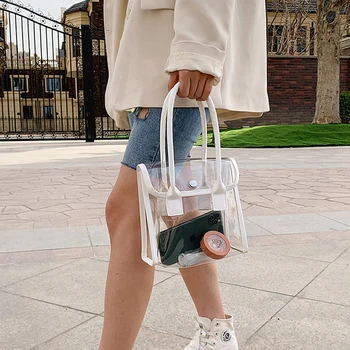 

Small Purses and Handbags PVC Transprent Clutch Bag for Women Clear Jelly Coin Wallet Bag Girl Hand Bags Tote